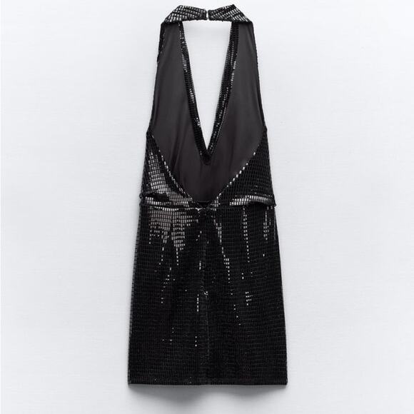 ZARA SPARKLY HALTER NECK JUMPSUIT - Picture 3 of 5